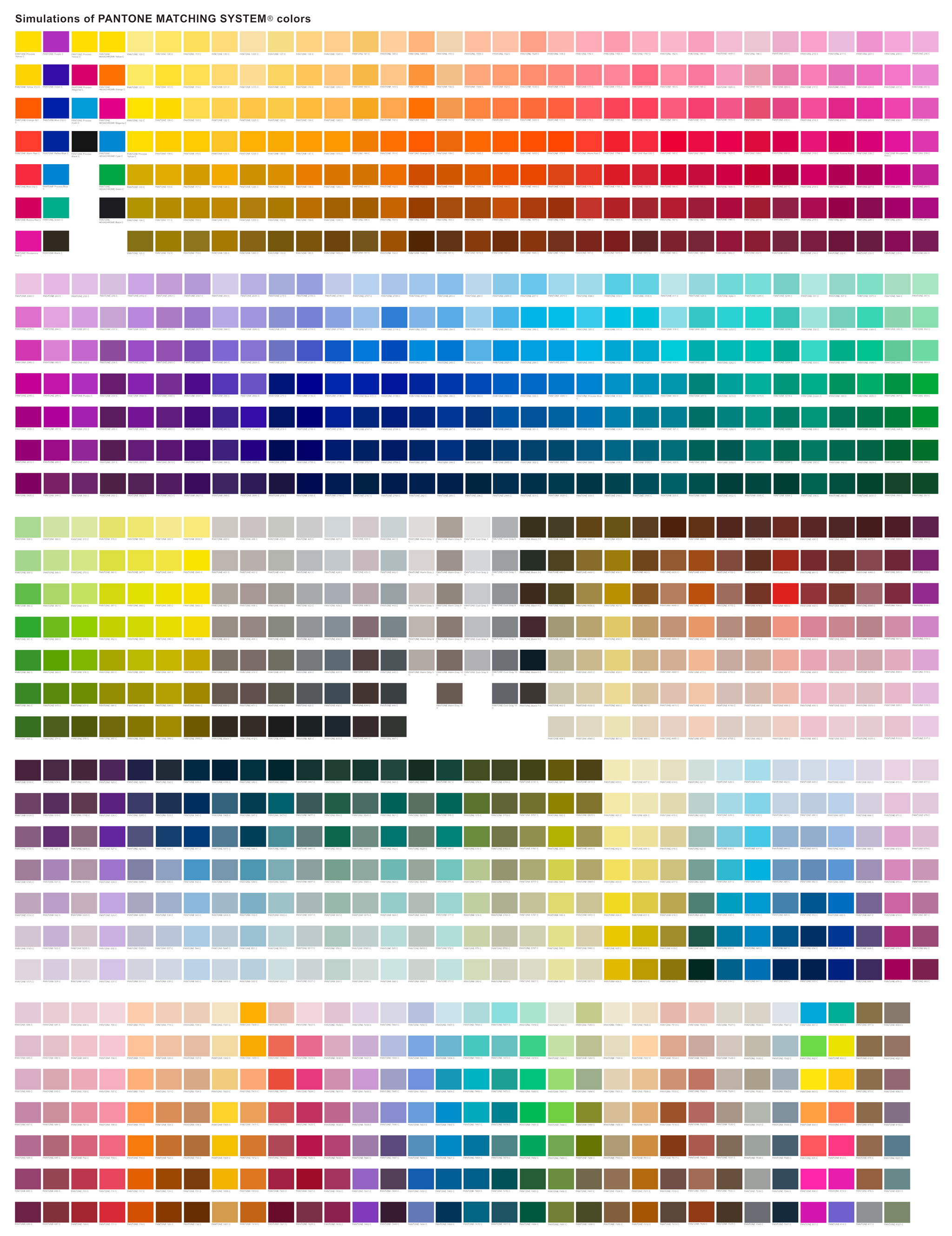 Color Example Sheet Sample color chart - PickandStick.com