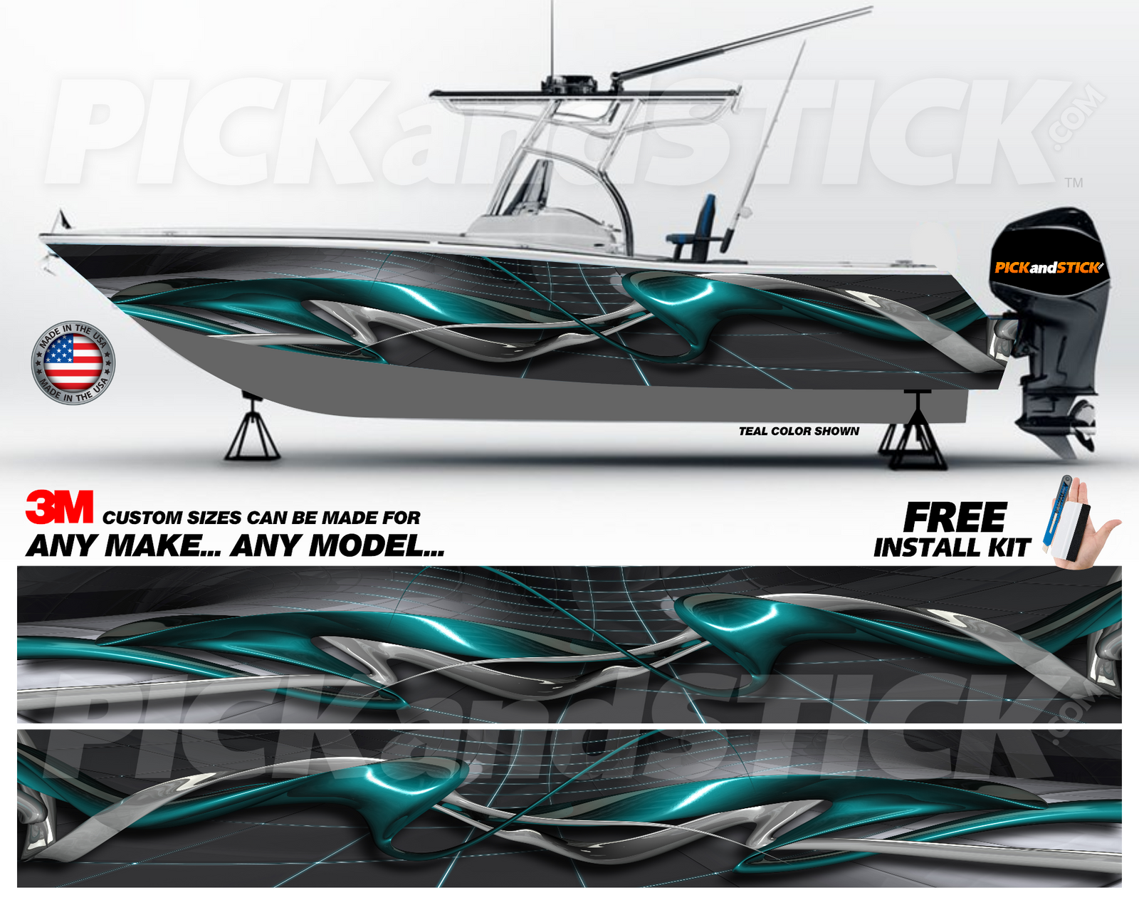 Cyber Wave Boat Wrap