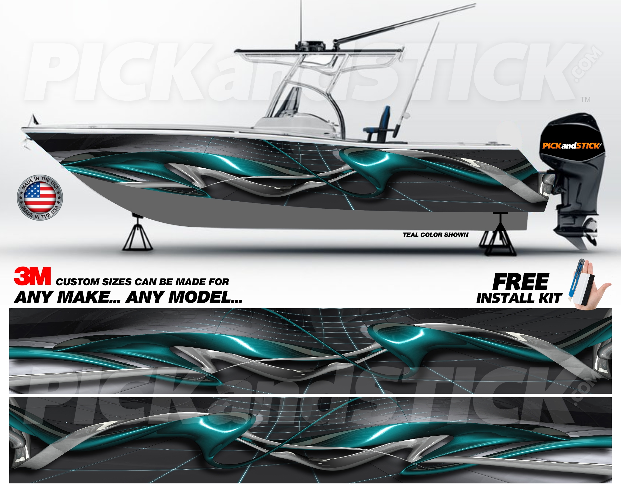 Cyber Wave Boat Wrap