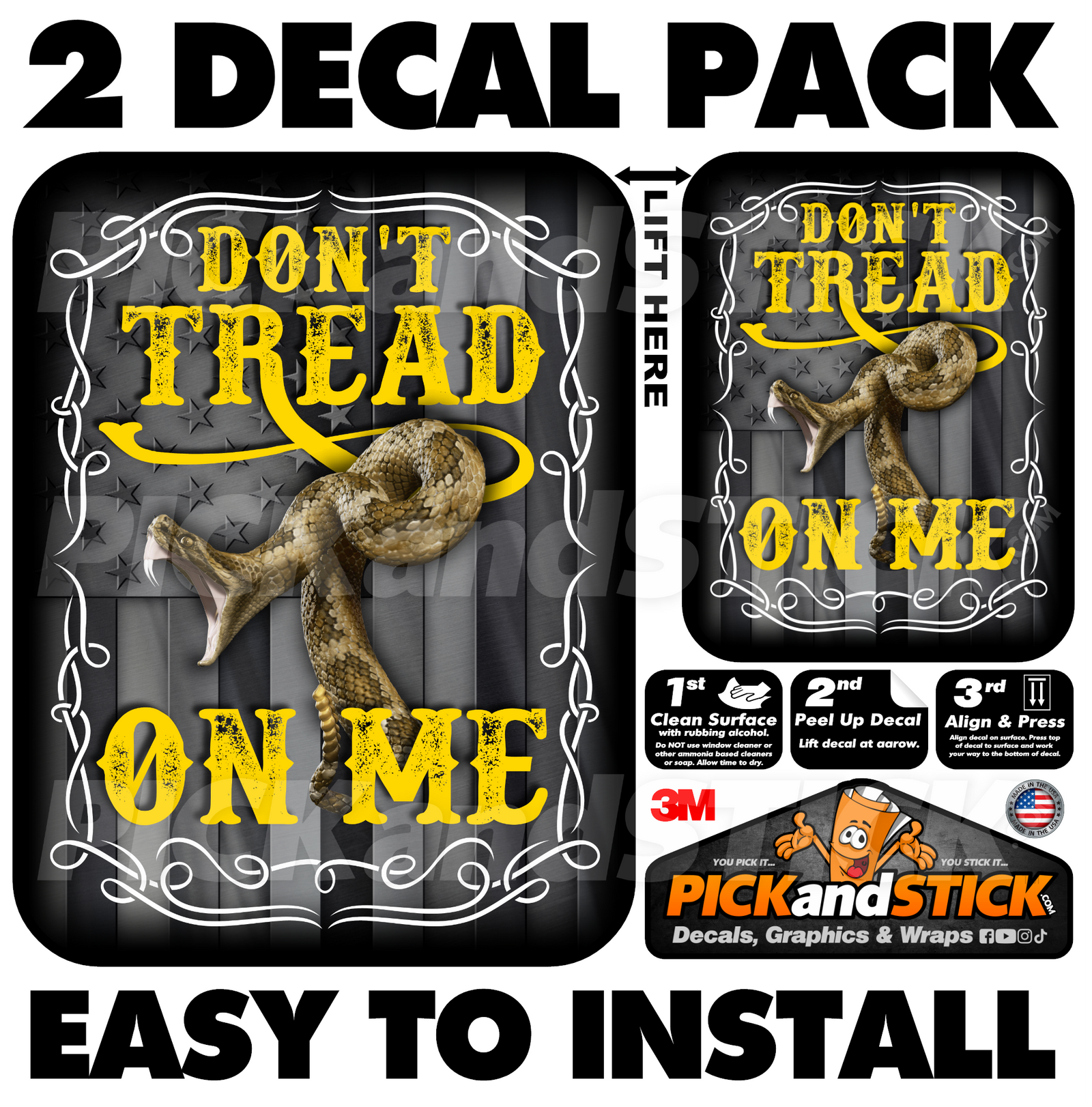 Don't Tread On Me - 2 Decal Pack