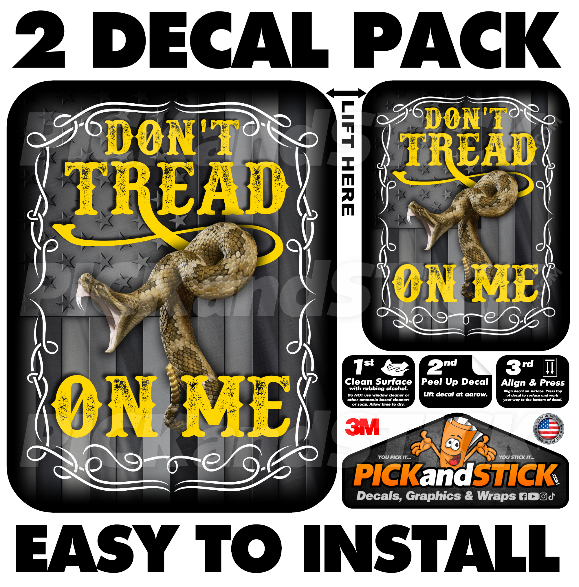 Don't Tread On Me - 2 Decal Pack
