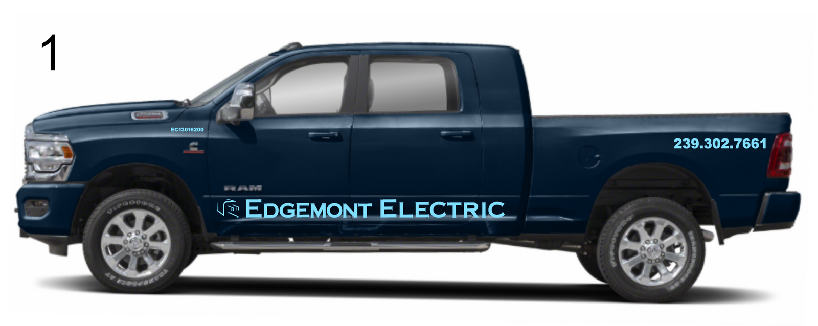 Edgemont Electric Dodge Lettering, front door and EC numbers