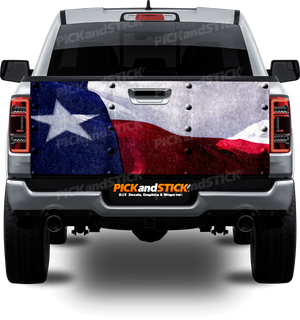 Texas Flag With Rivets Tailgate Wrap