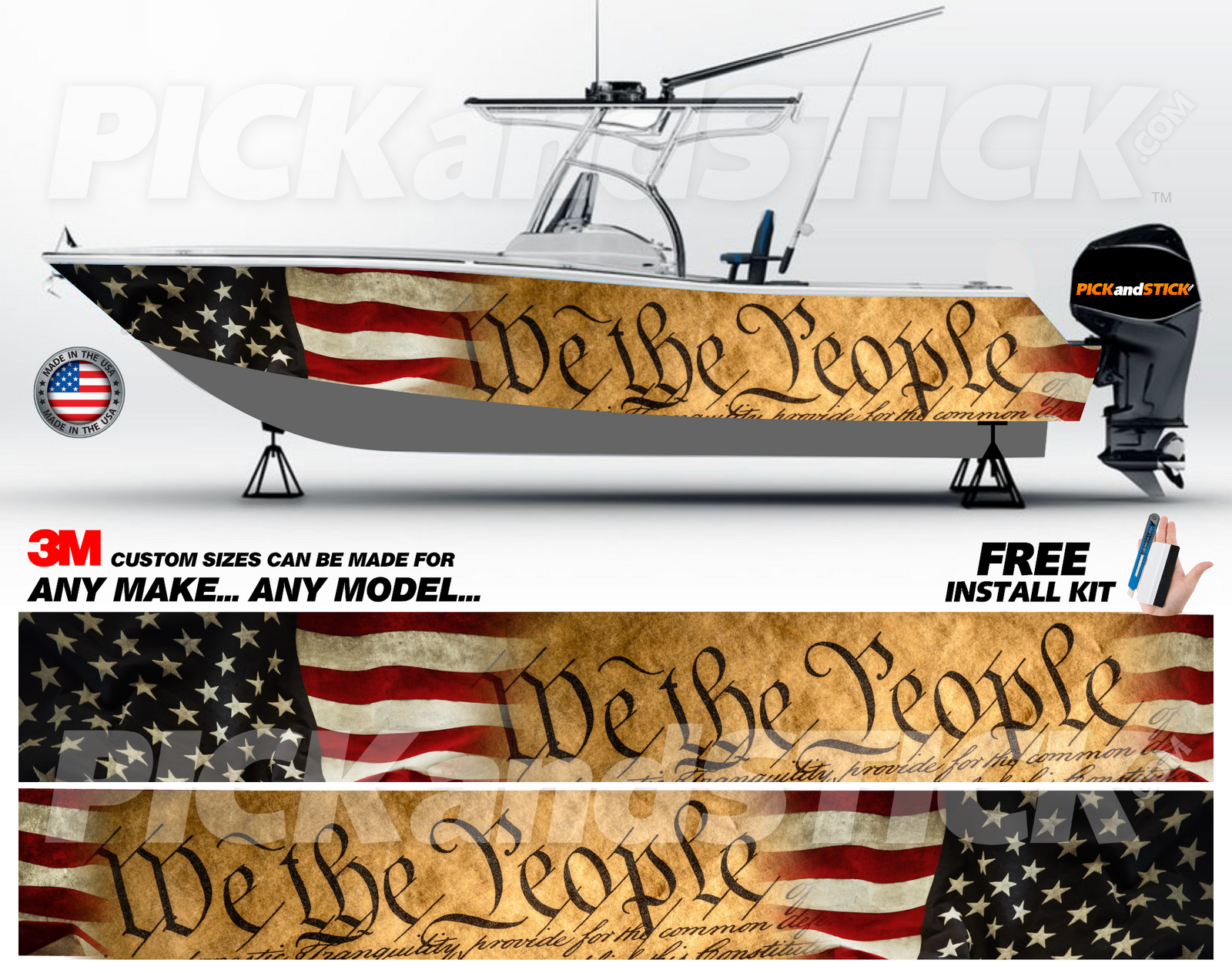 America - We The People Boat Wrap