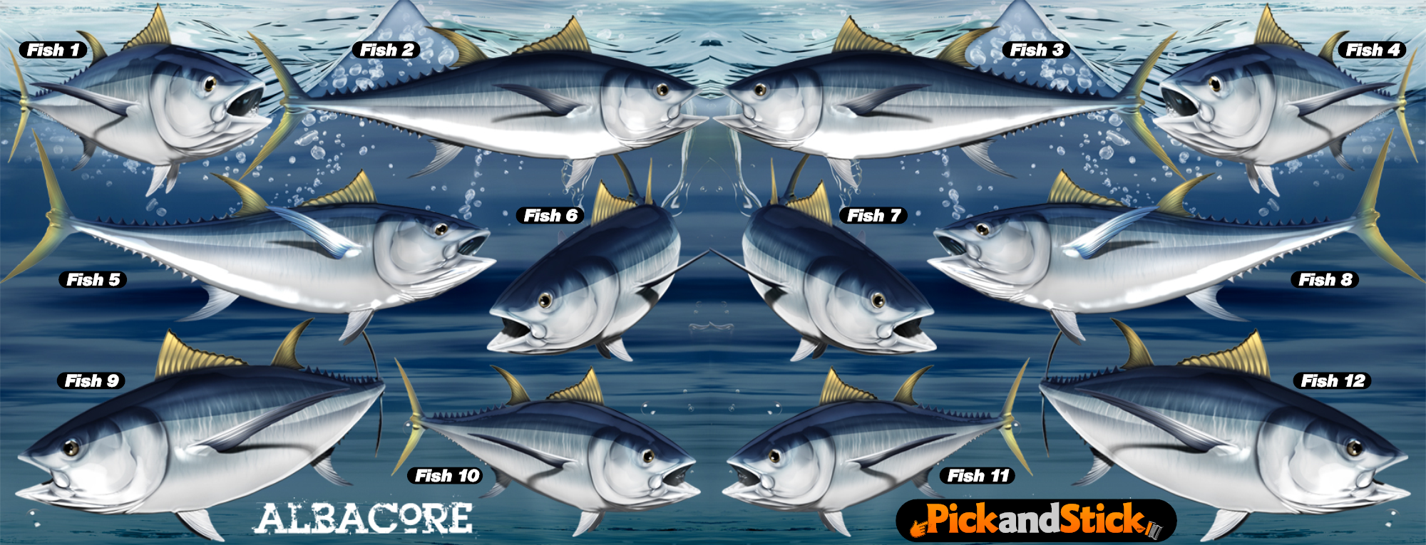 Albacore Fish Decals - PickandStickcom