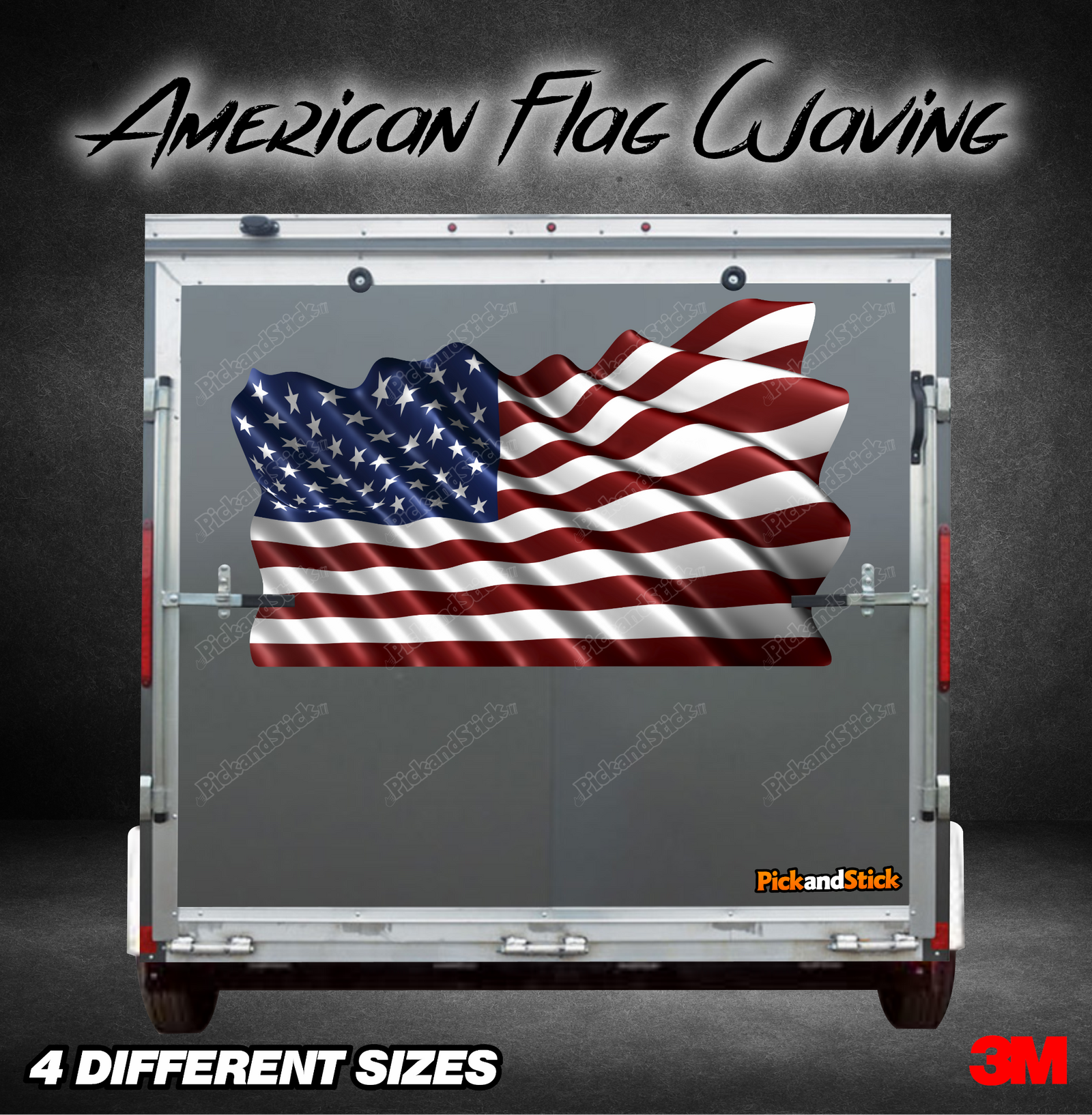 American Flag Waving Graphic - PickandStickcom