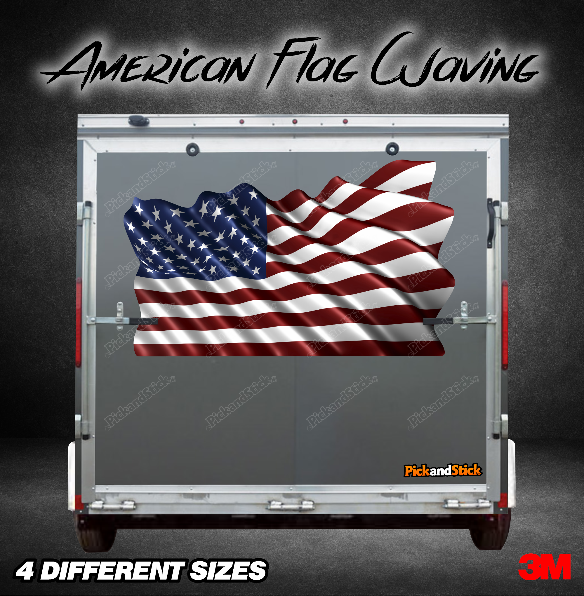 American Flag Waving Graphic - PickandStickcom