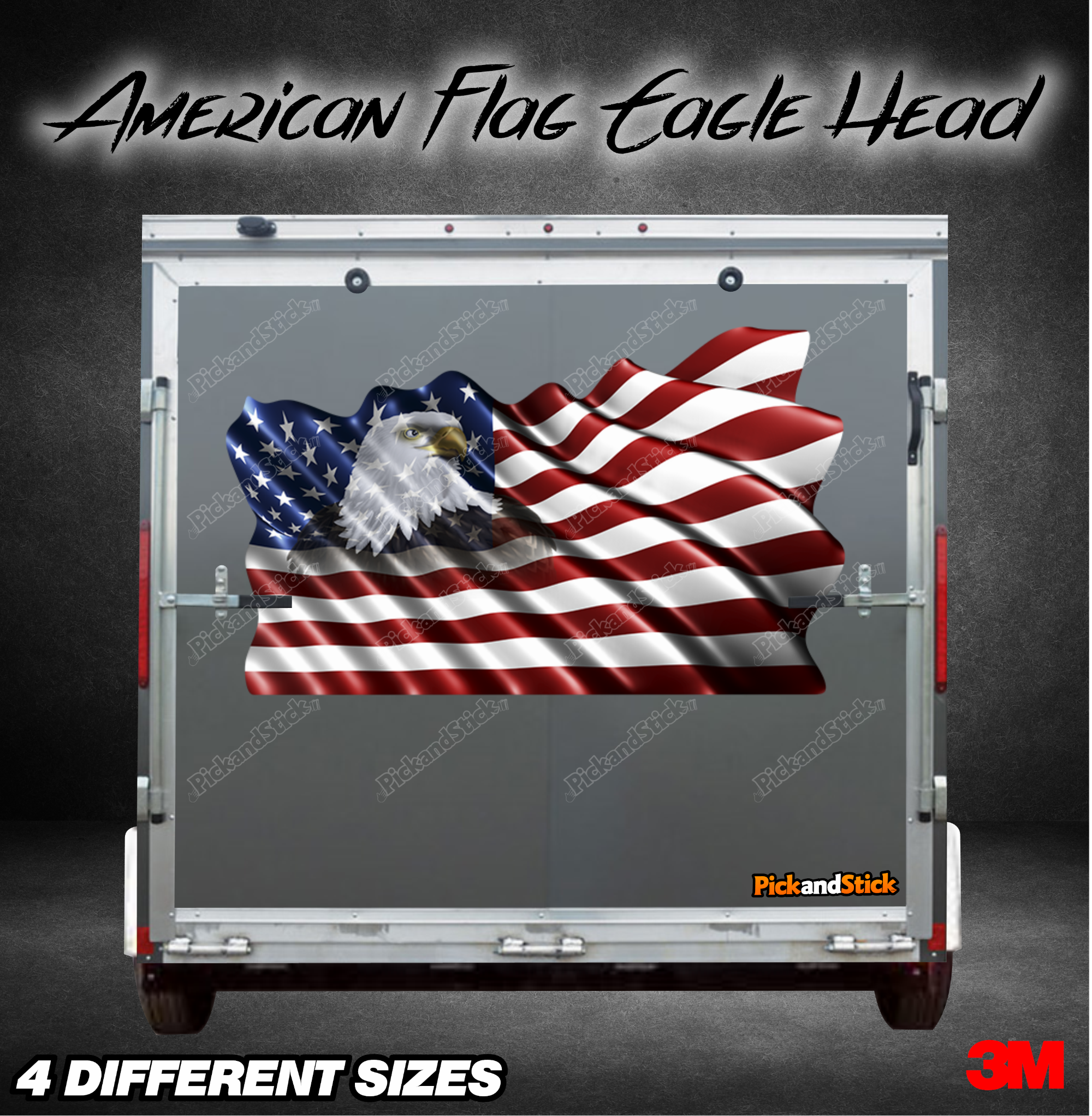 American Flag Eagle Head Graphic - PickandStickcom