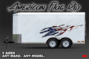 American Flag Rip Trailer Graphics - PickandStickcom