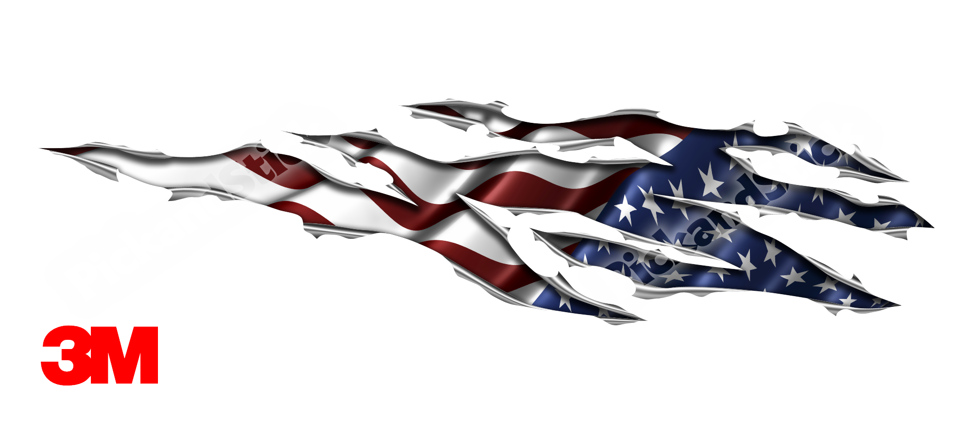 American Flag Rip Trailer Graphics - PickandStickcom