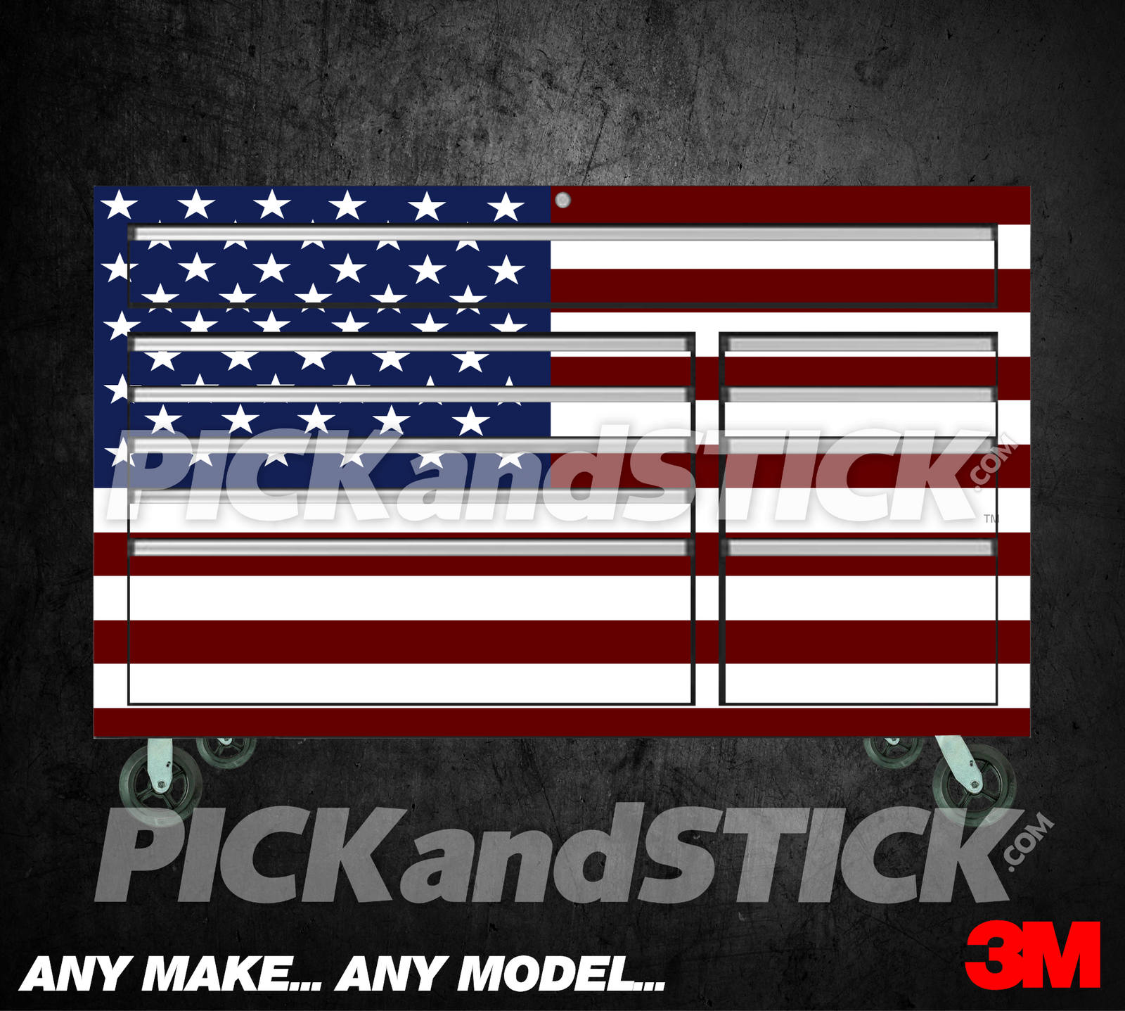 American Flag 2 Toolbox Wrap