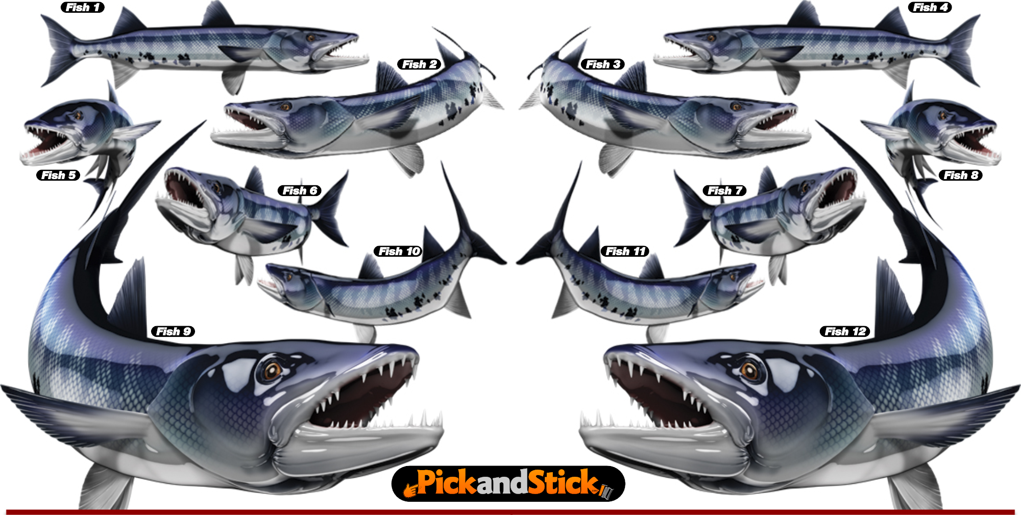 Barracuda Fish Decal - PickandStickcom