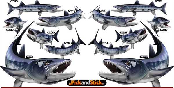 Barracuda Fish Decal - PickandStick.com