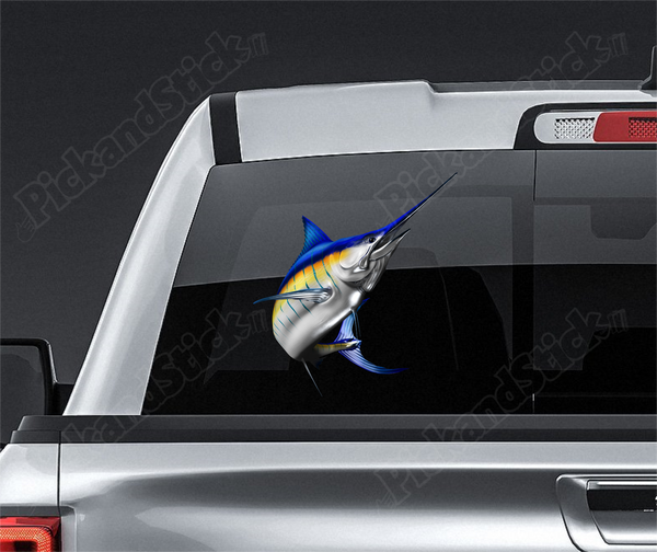 Merling Fish Sticker Blue Marlin Fish Decal - PickandStick.com