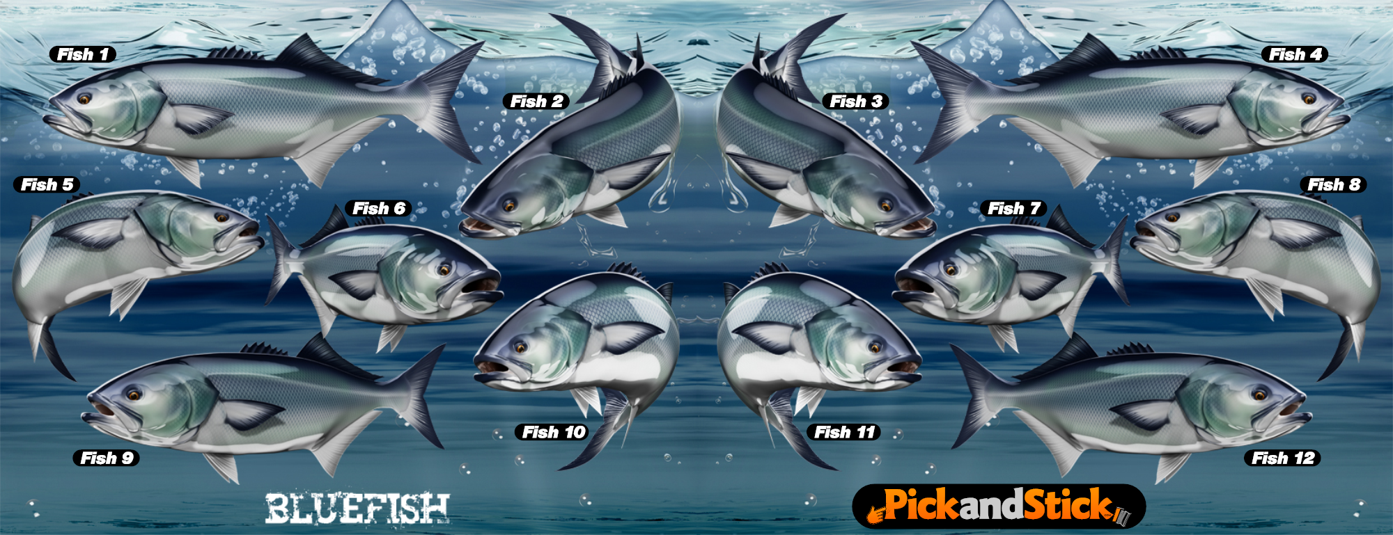 Bluefish Fish Decals - PickandStickcom