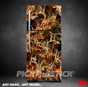 Obliteration Buck Blaze Camo Refrigerator Wrap