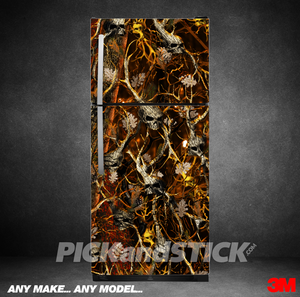 Obliteration Skull Blaze Camo Refrigerator Wrap