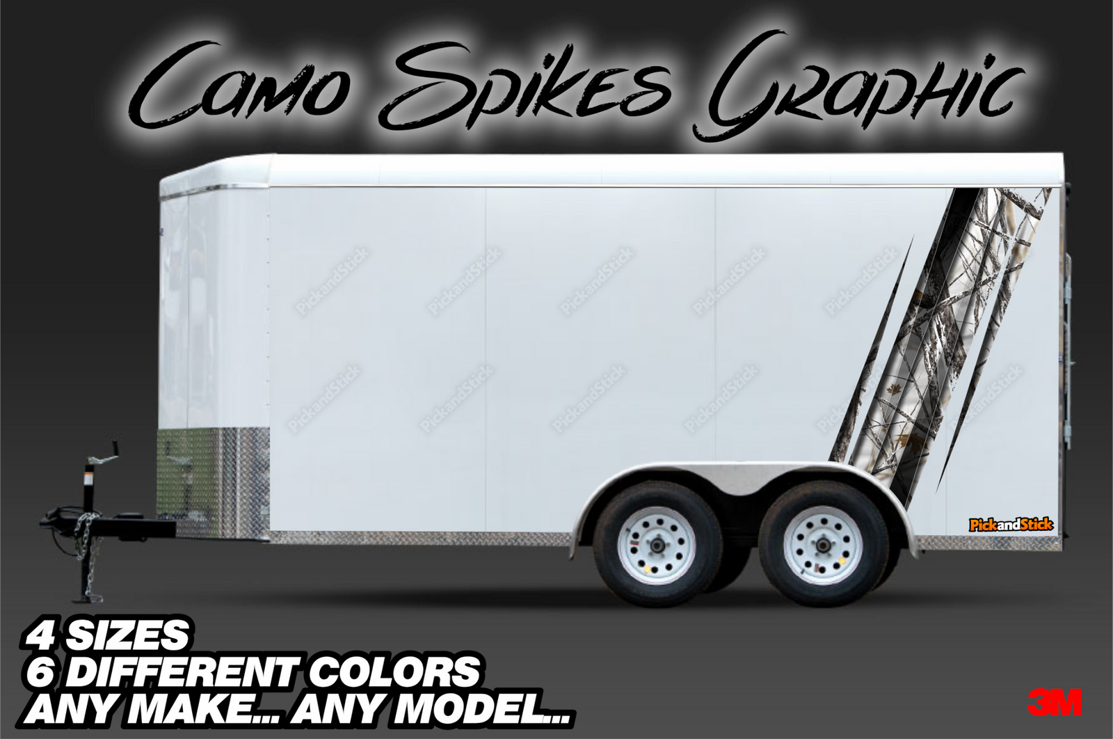 Camo Spikes Trailer Graphics - PickandStickcom