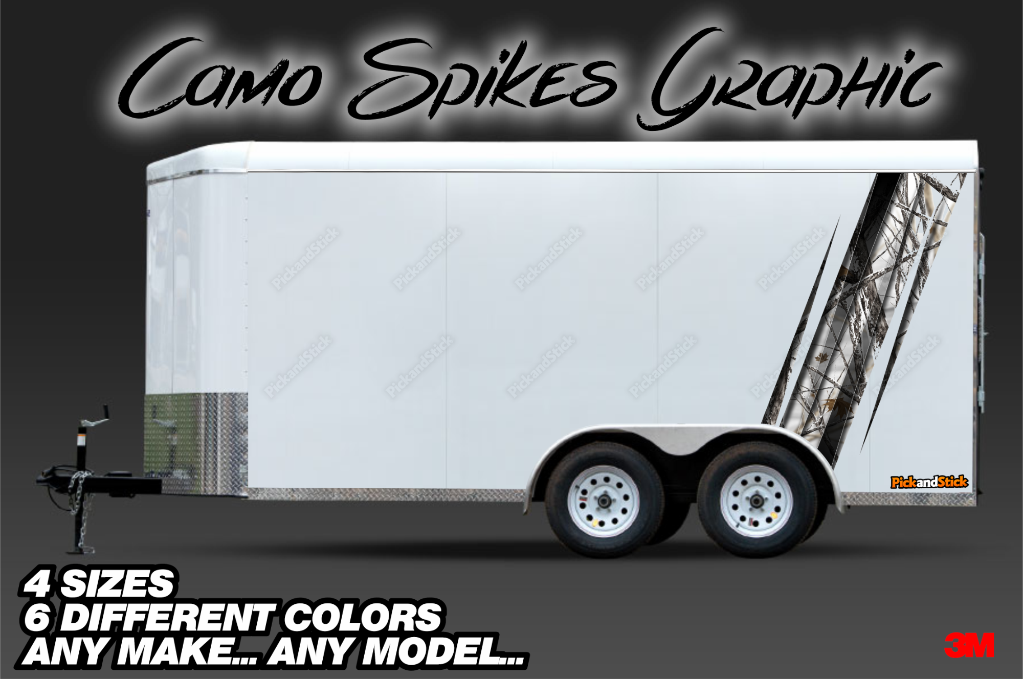 Camo Spikes Trailer Graphics - PickandStickcom