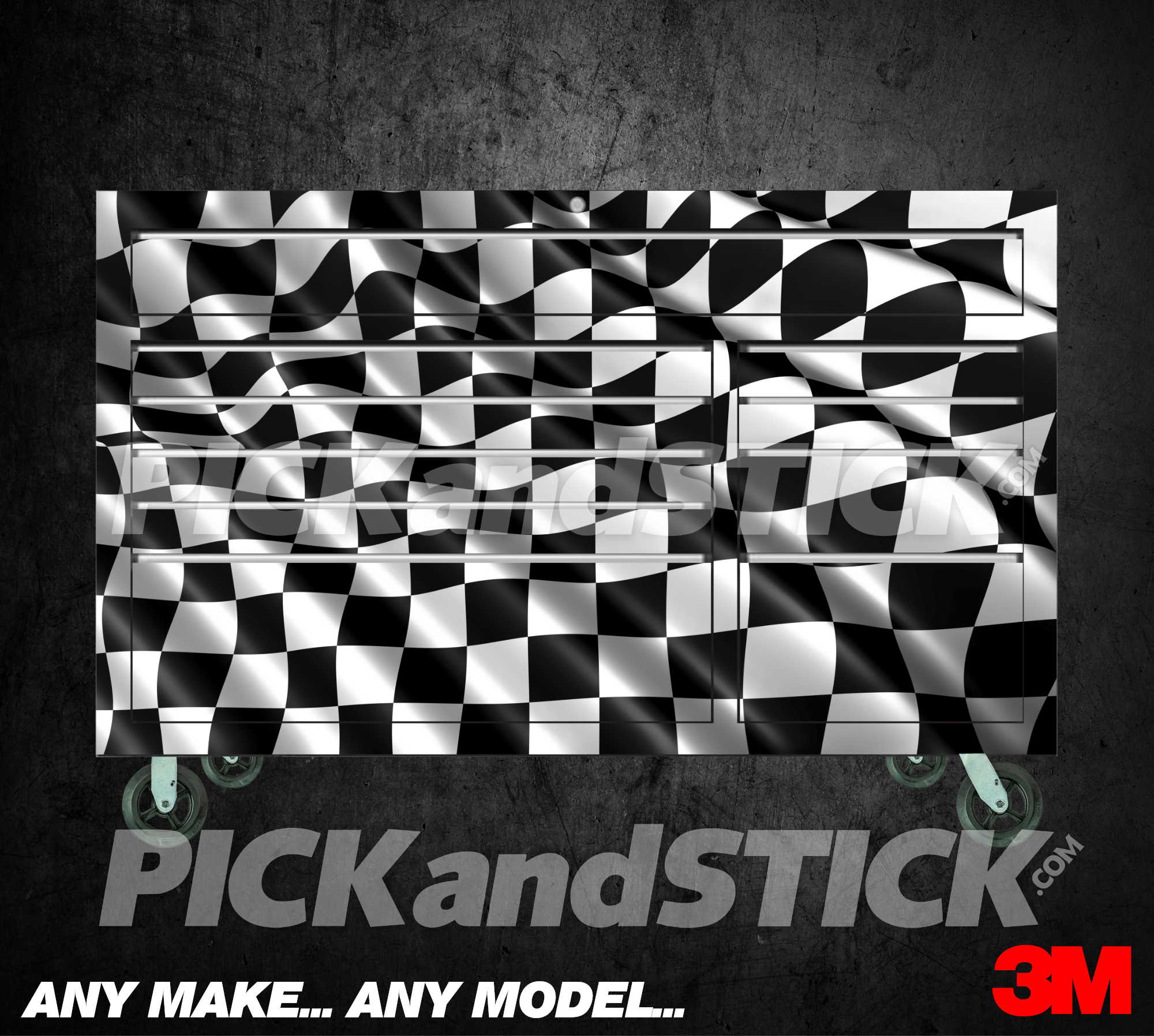 Checkered Flag Waving Toolbox Wrap