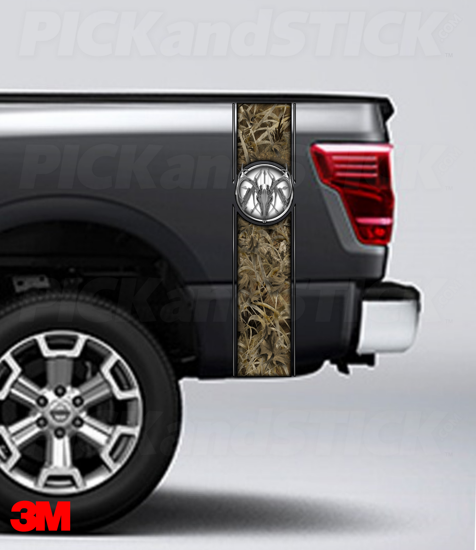 Chrome Deer Skull Bed Bands