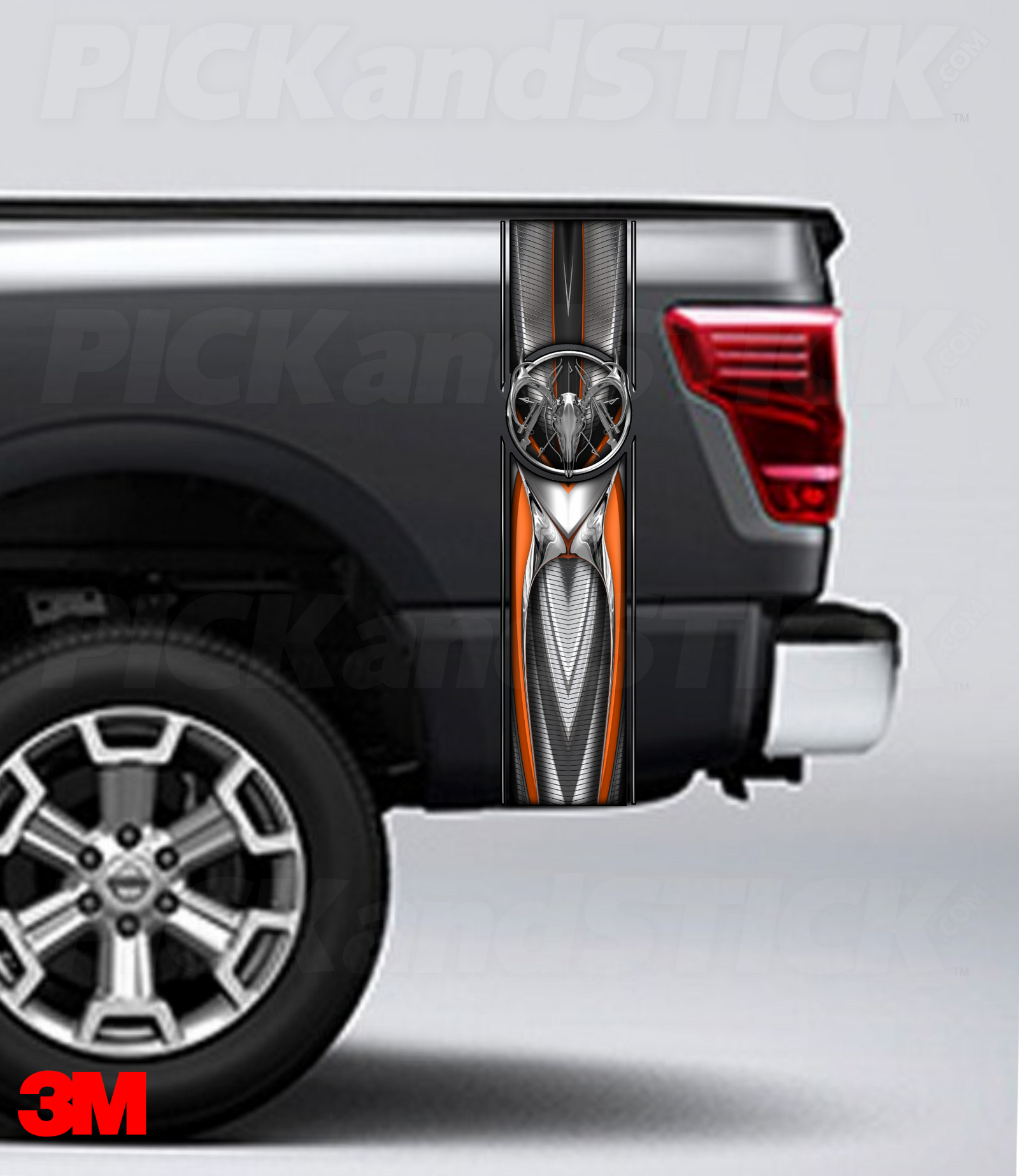 Chrome Deer Skull 2 Bed Bands