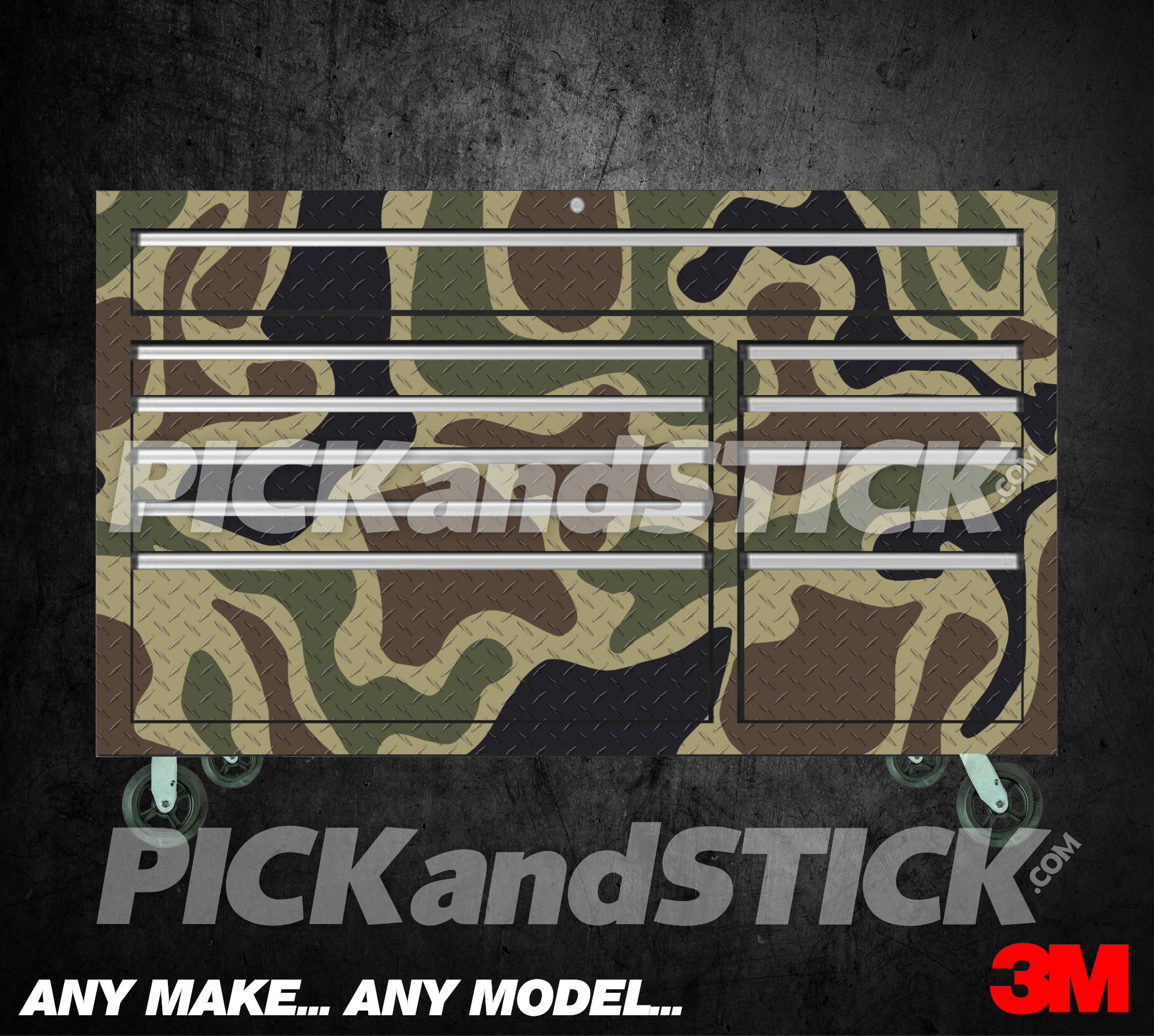 Diamond Plate Camo 3 Toolbox Wrap