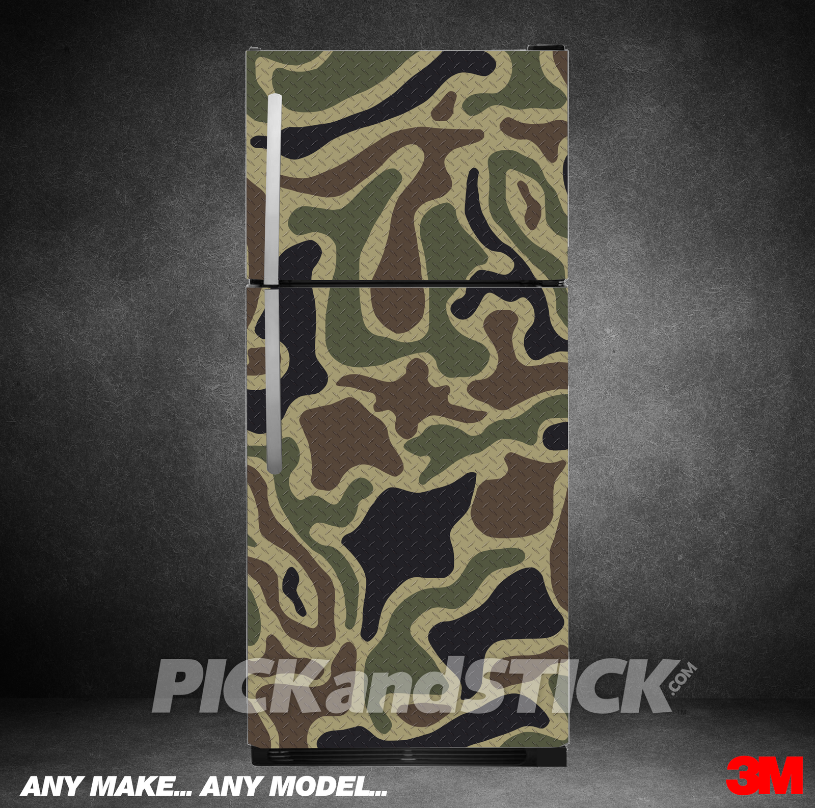 Diamond Plate Camo 3 Refrigerator Wrap