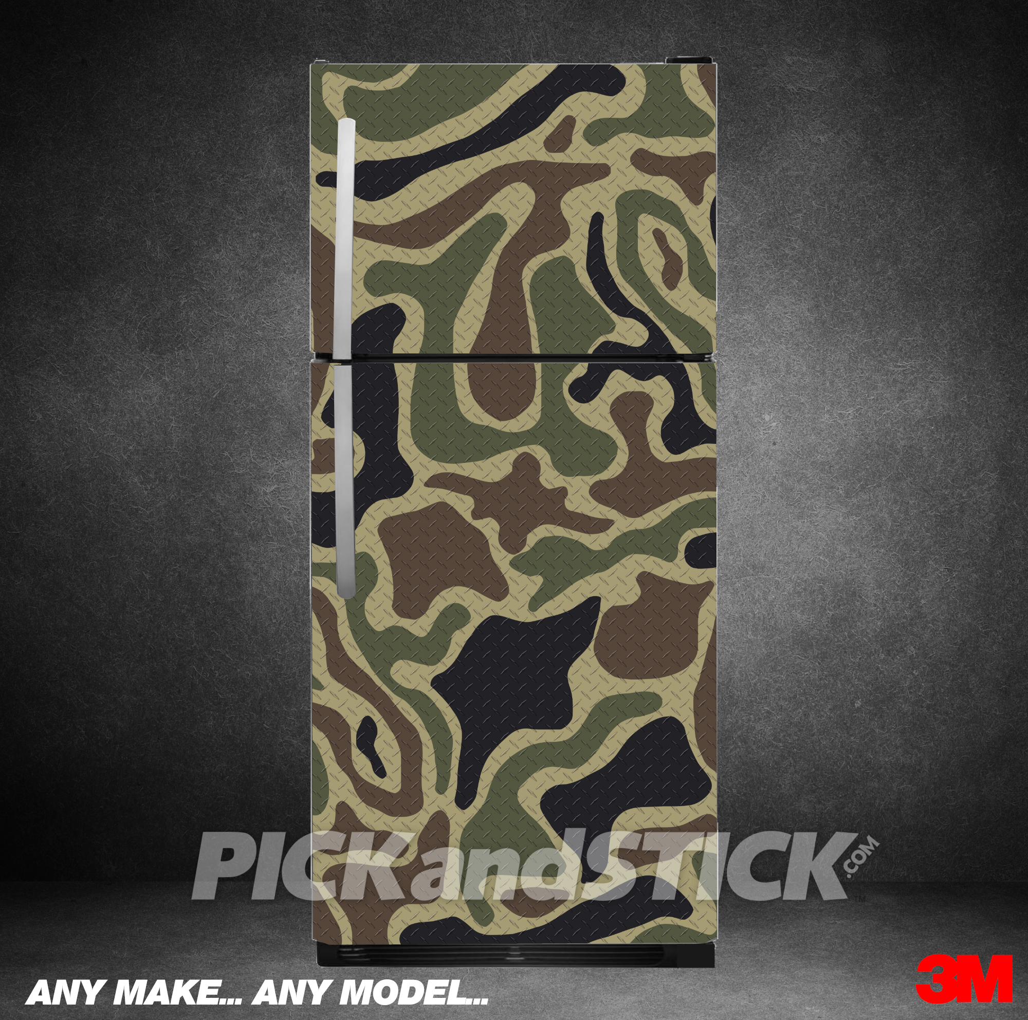 Diamond Plate Camo 3 Refrigerator Wrap