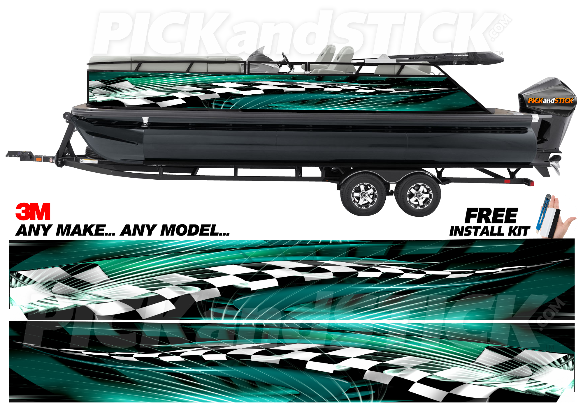 Checkered Abstract Pontoon Wrap