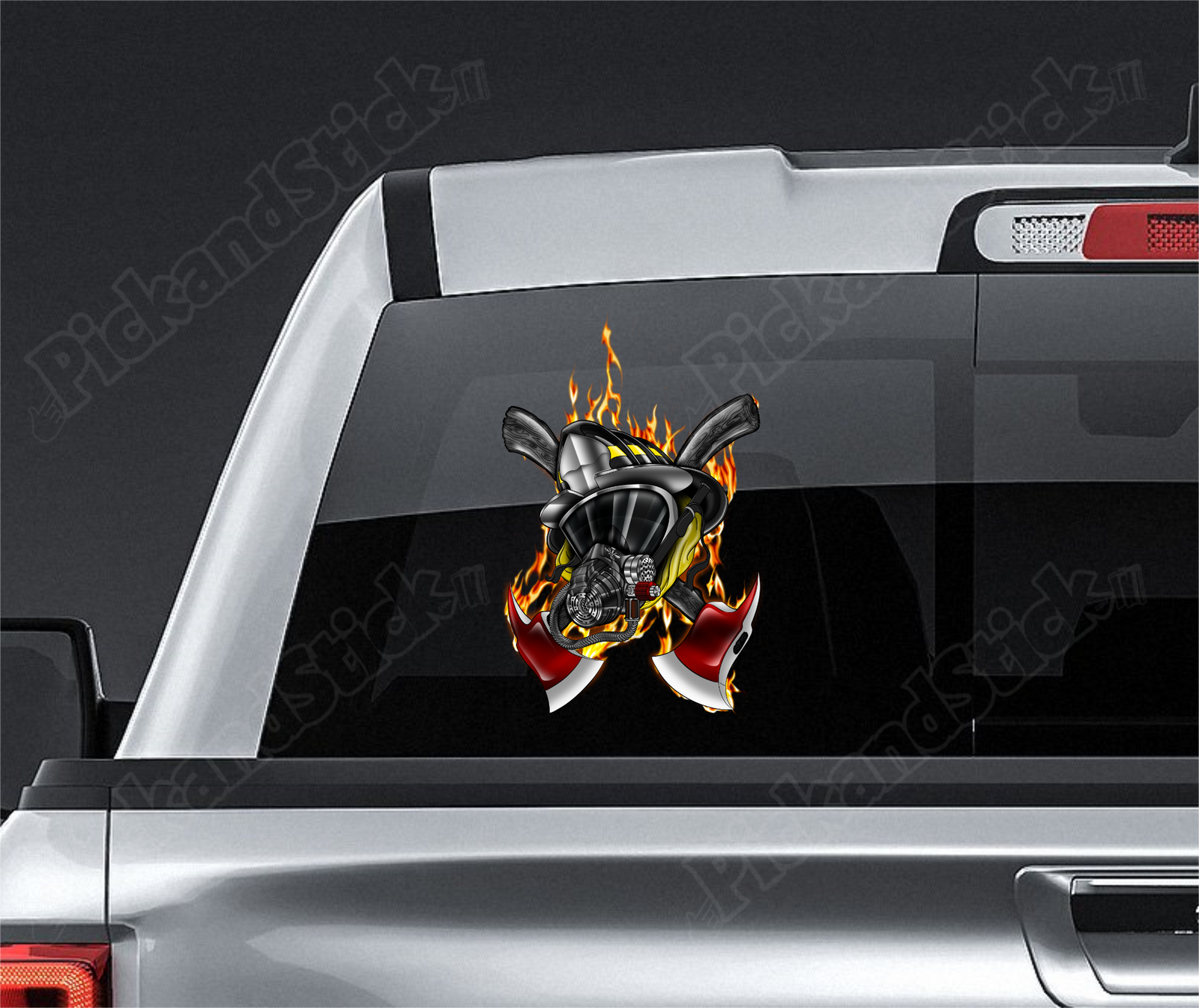 Fire Fighter Mask 2 Decal - PickandStickcom