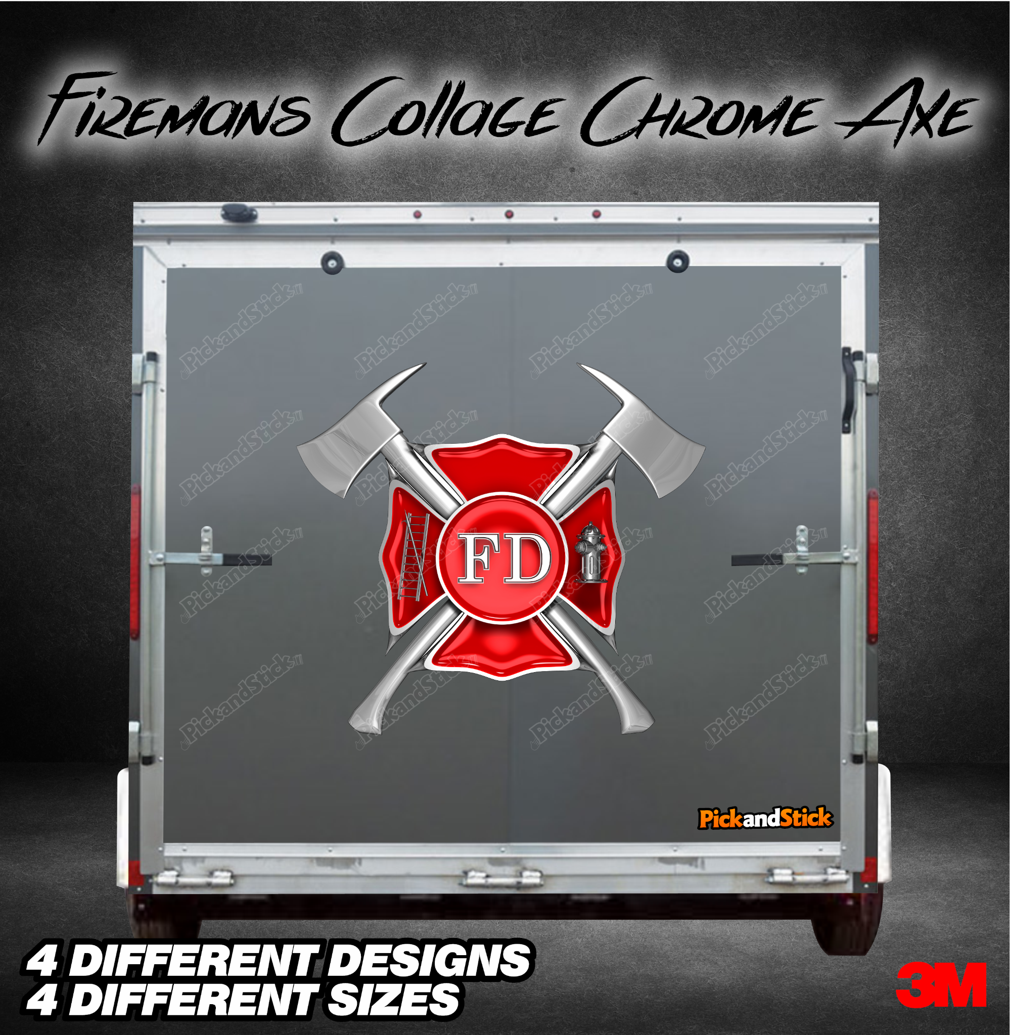 Firemans Collage Chrome Trailer Graphic - PickandStickcom