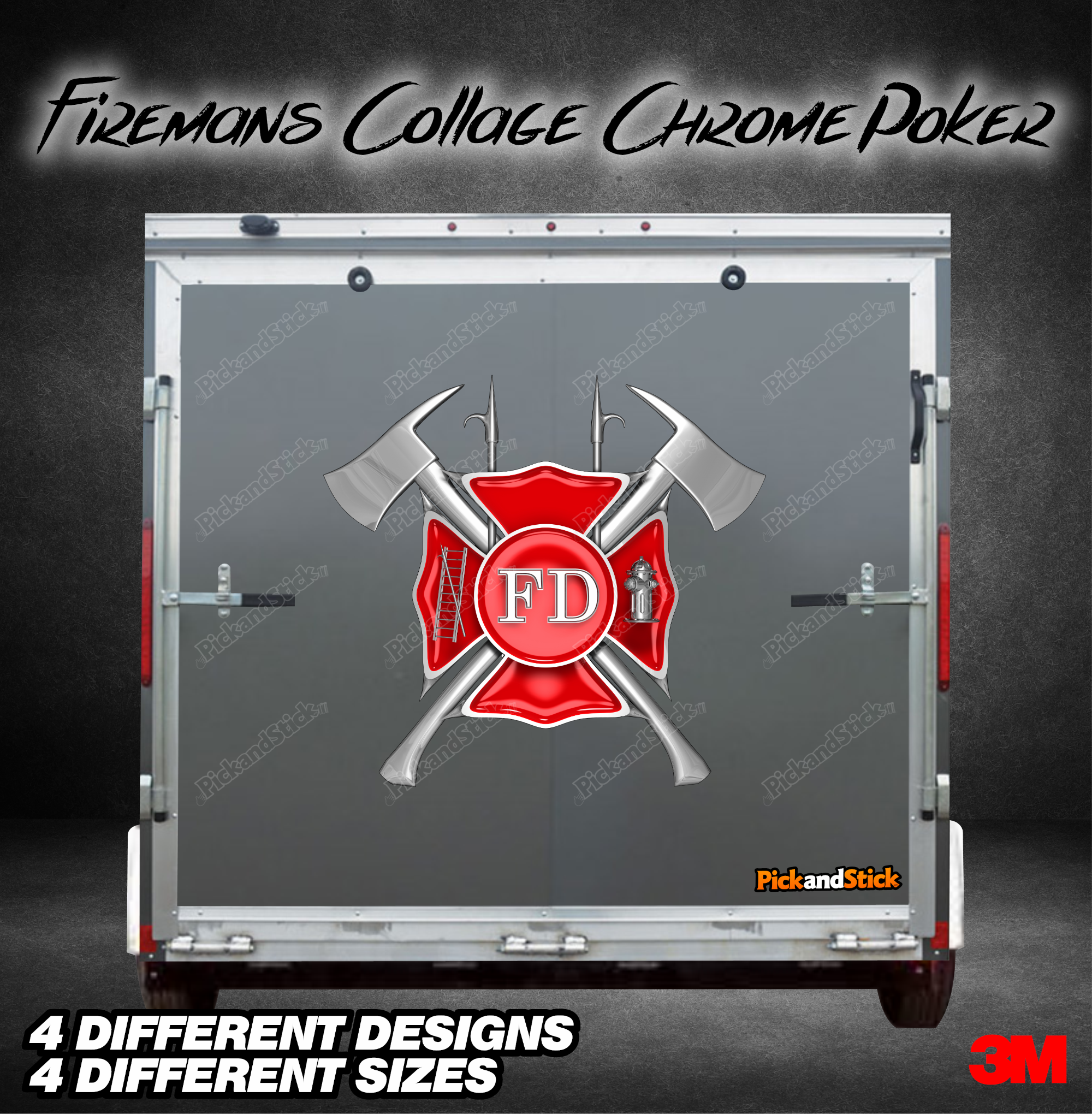 Firemans Collage Chrome Trailer Graphic - PickandStickcom