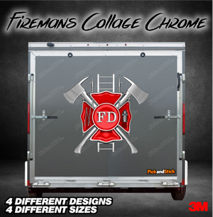 Firemans Collage Chrome Trailer Graphic - PickandStickcom