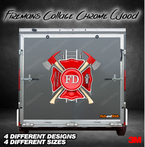 Firemans Collage Chrome Trailer Graphic - PickandStickcom