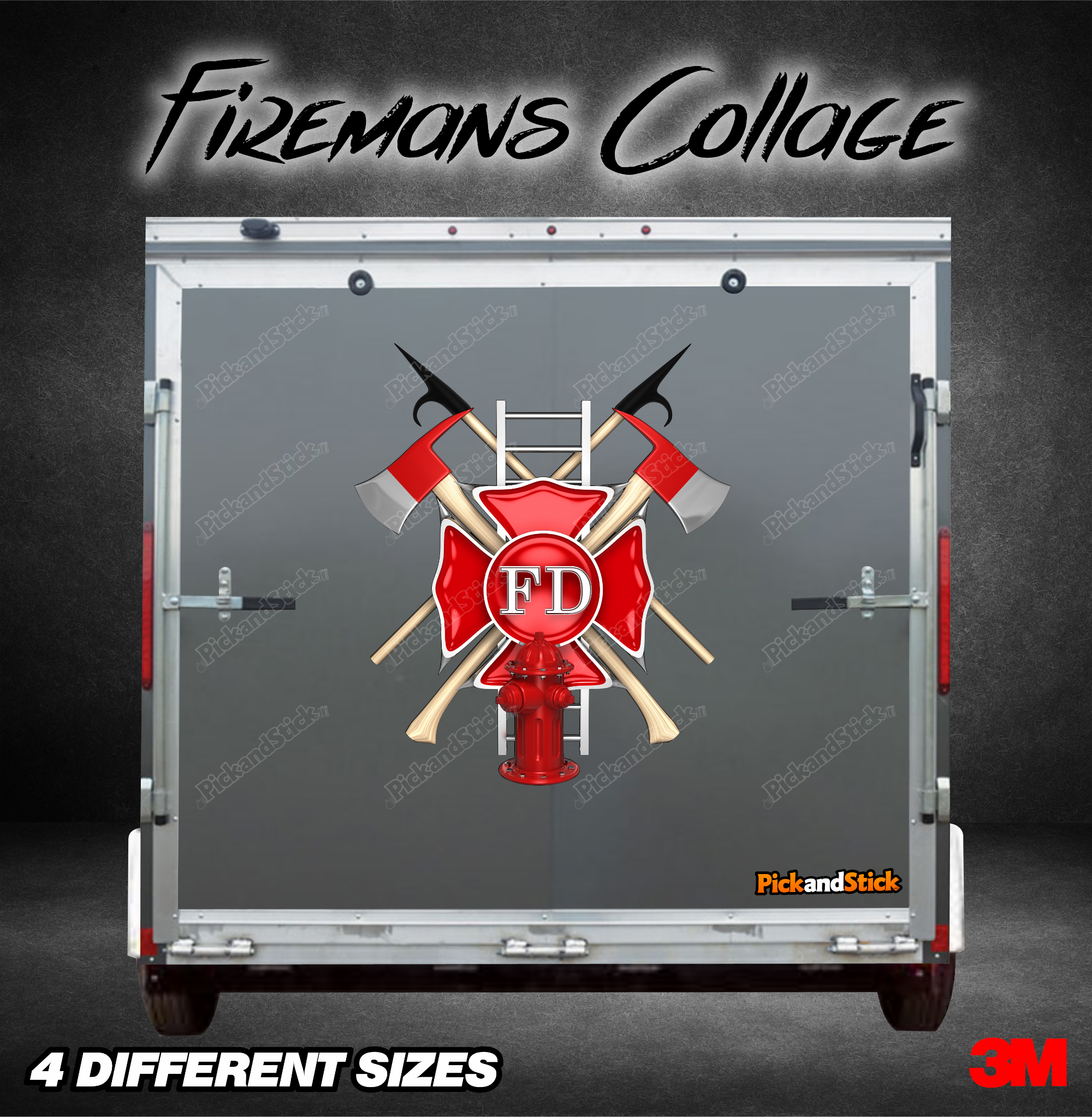 Firemans Collage Trailer Graphic - PickandStickcom