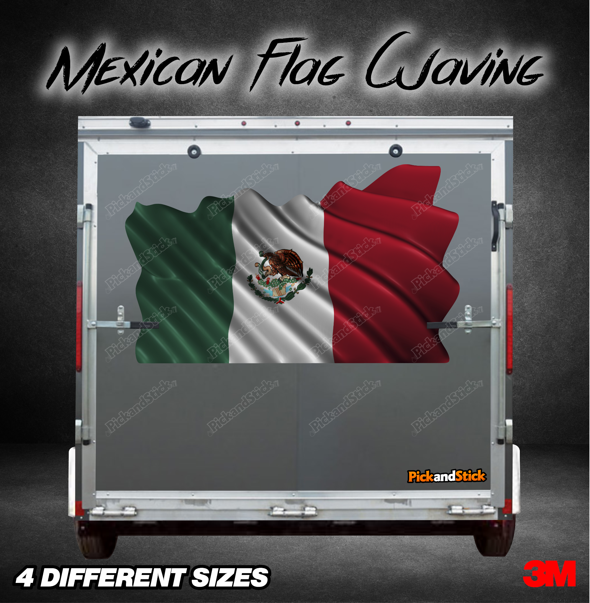 Mexican Flag Waving Graphic - PickandStickcom