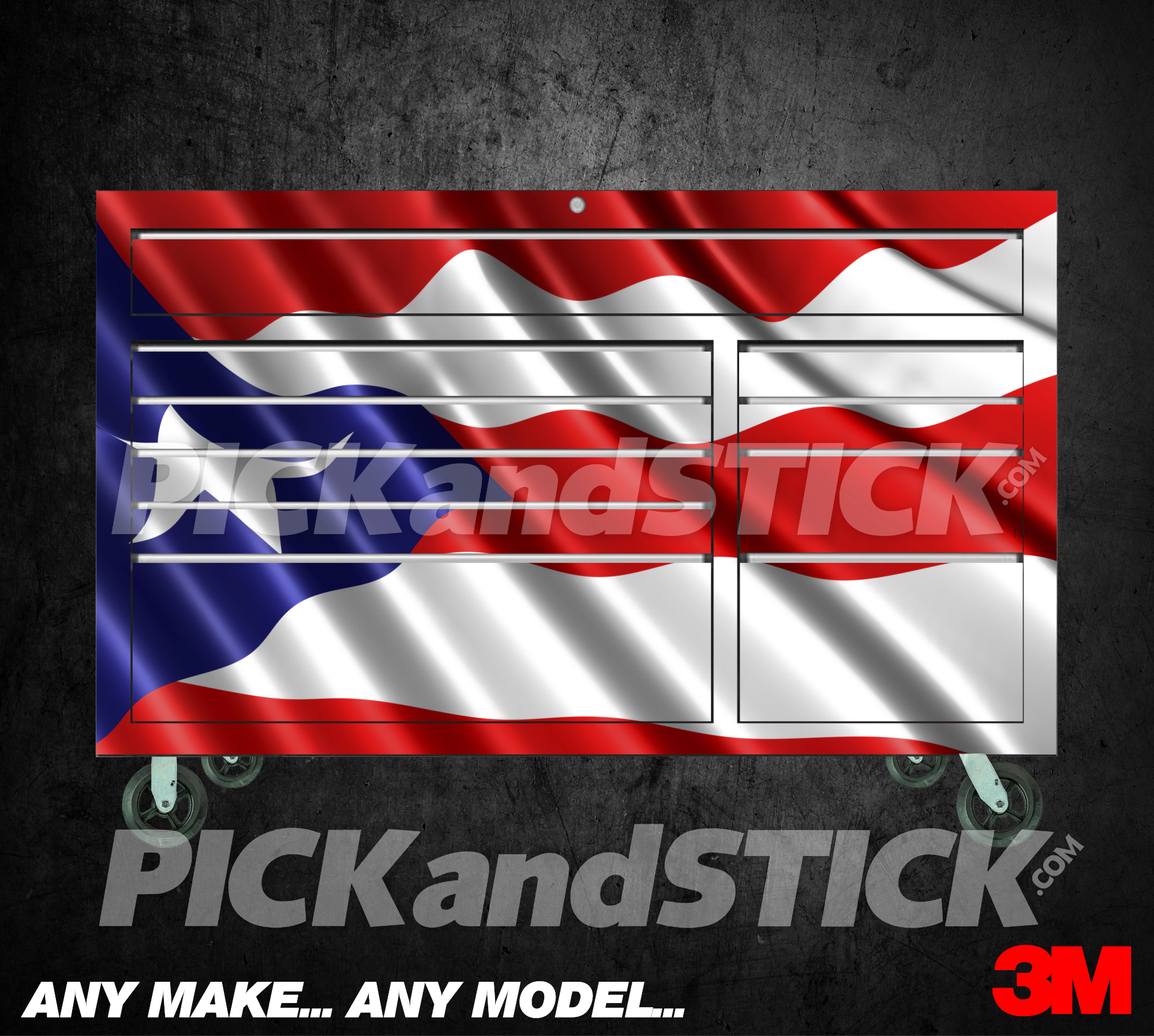 Puerto Rico Flag Waving Toolbox Wrap