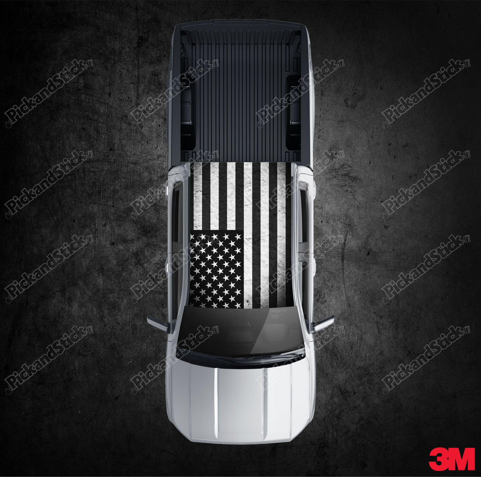 Roof Wrap USA Black and White - PickandStickcom