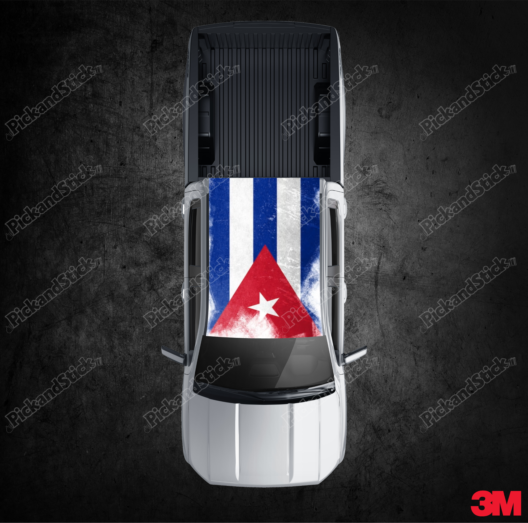 Roof Wrap Distressed Cuba Flag - PickandStickcom