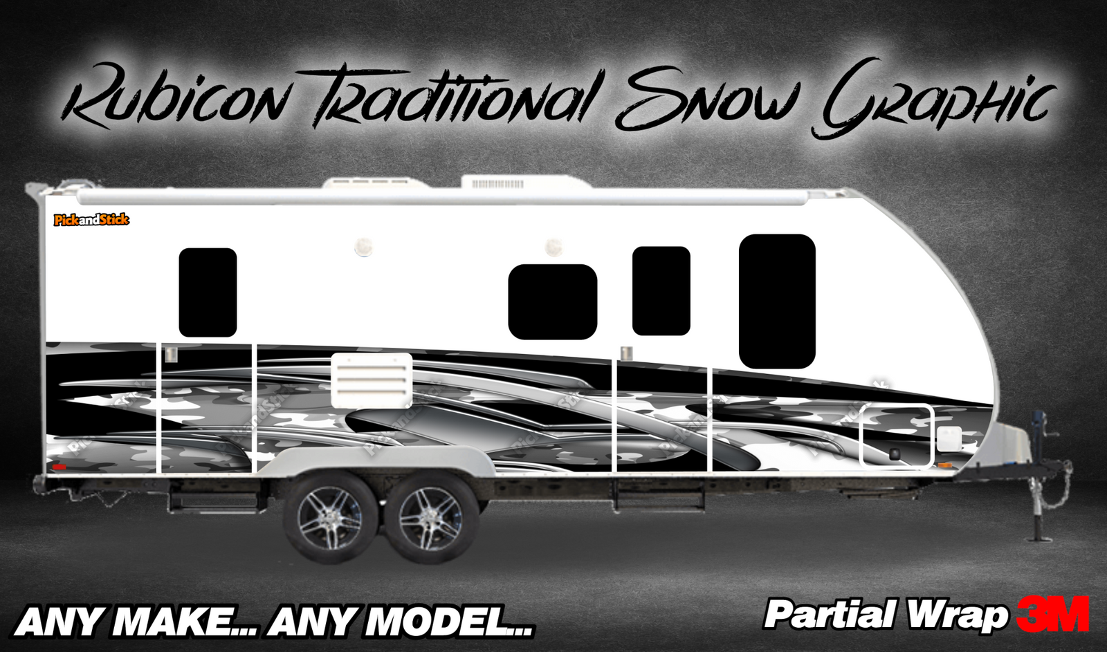 Rubicon Traditional Snow RV Partial Wrap - PickandStickcom