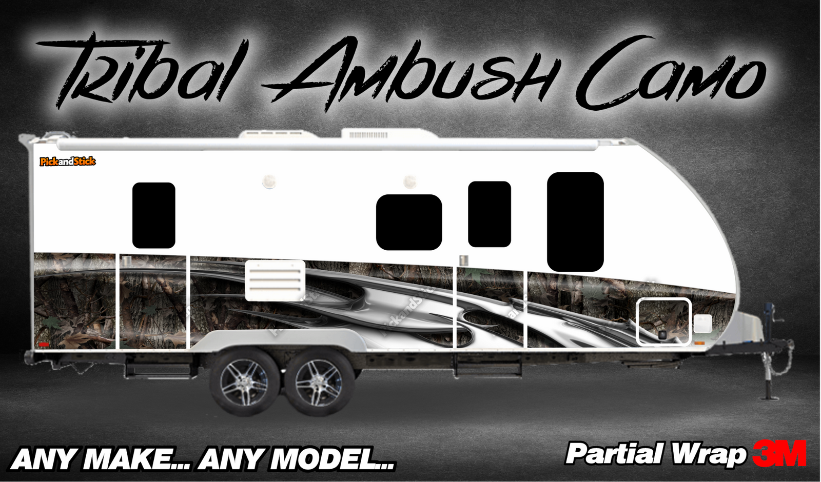 Tribal Ambush Camo RV Partial Wrap - PickandStickcom