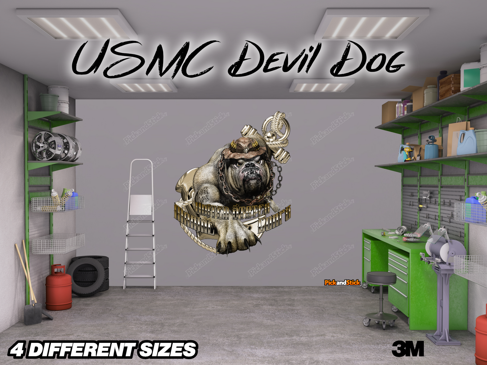 USMC Devil Dog Wall Graphic - PickandStickcom