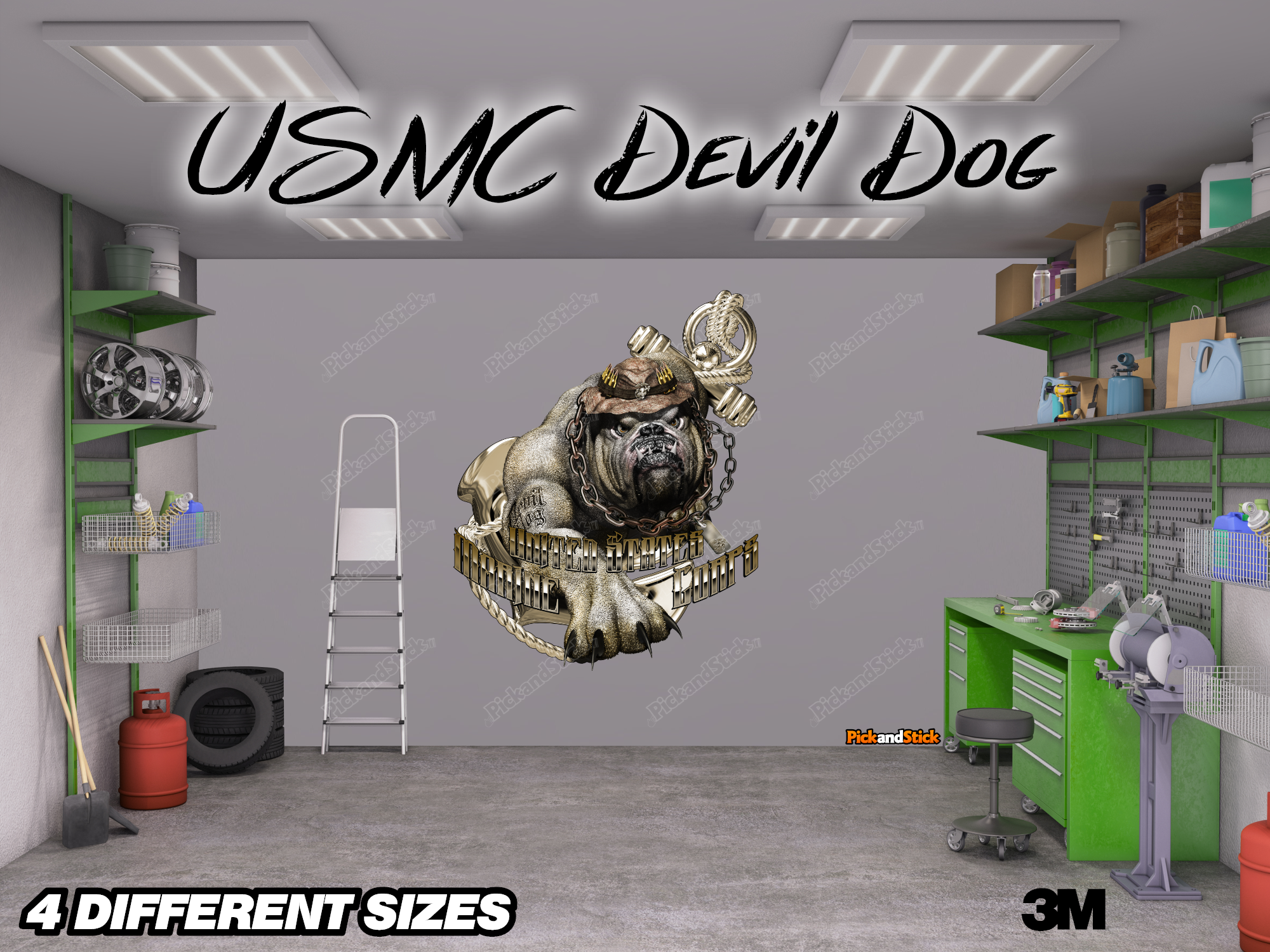 USMC Devil Dog Wall Graphic - PickandStickcom